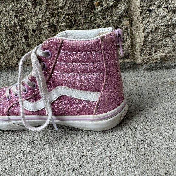 VANS Purple Glitter High-Top Sneakers Girls 13 Sk8-Hi Boots Toddler Girl VGUC - Picture 13 of 13